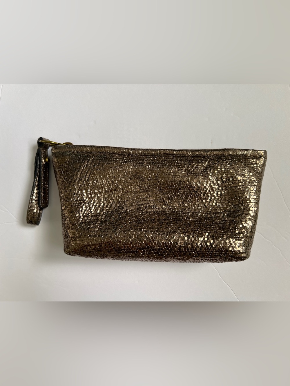 Bronze Metallic Wristlet Pouch